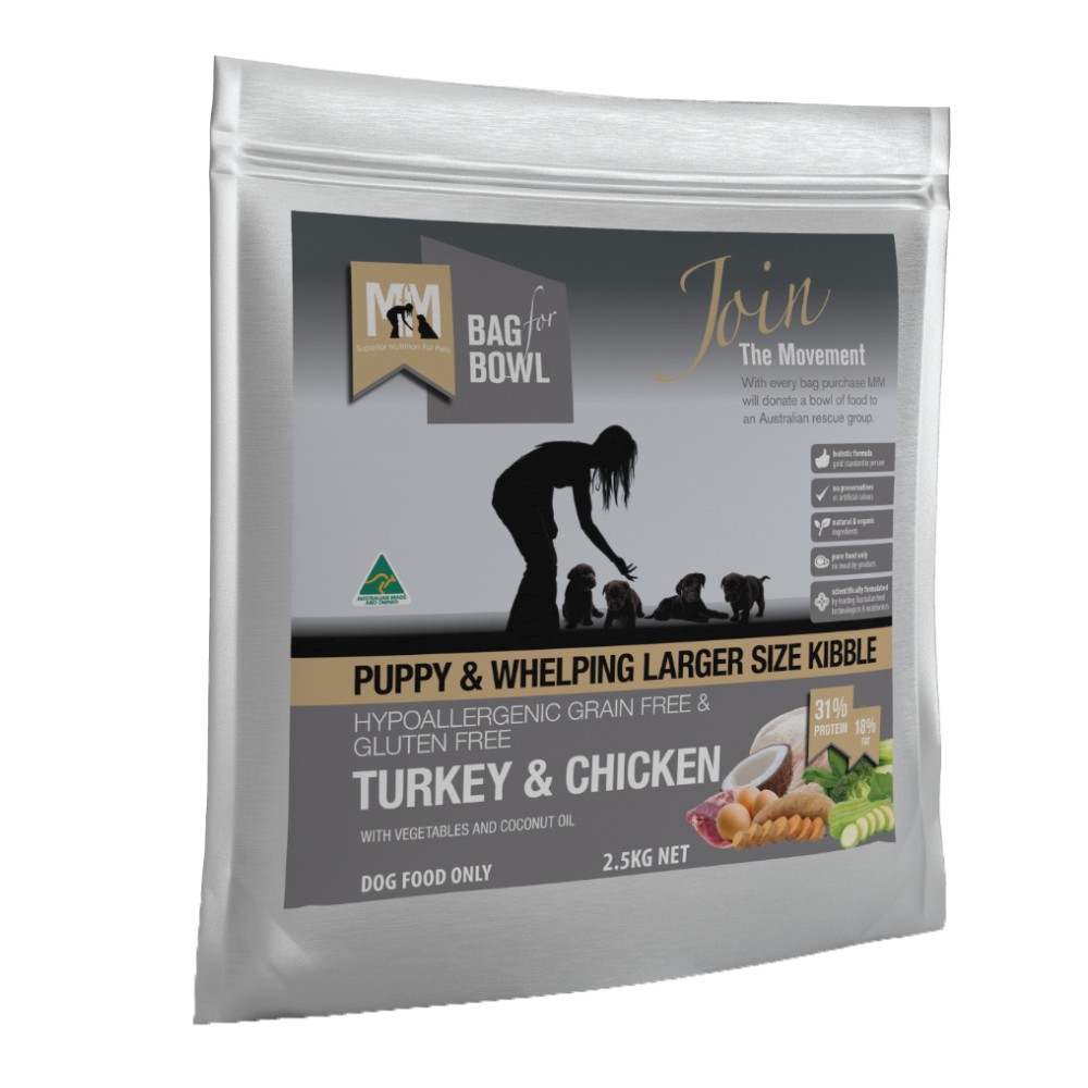 View of Meals for Mutts Puppy Large Kibble Grain Free Turkey and Chicken